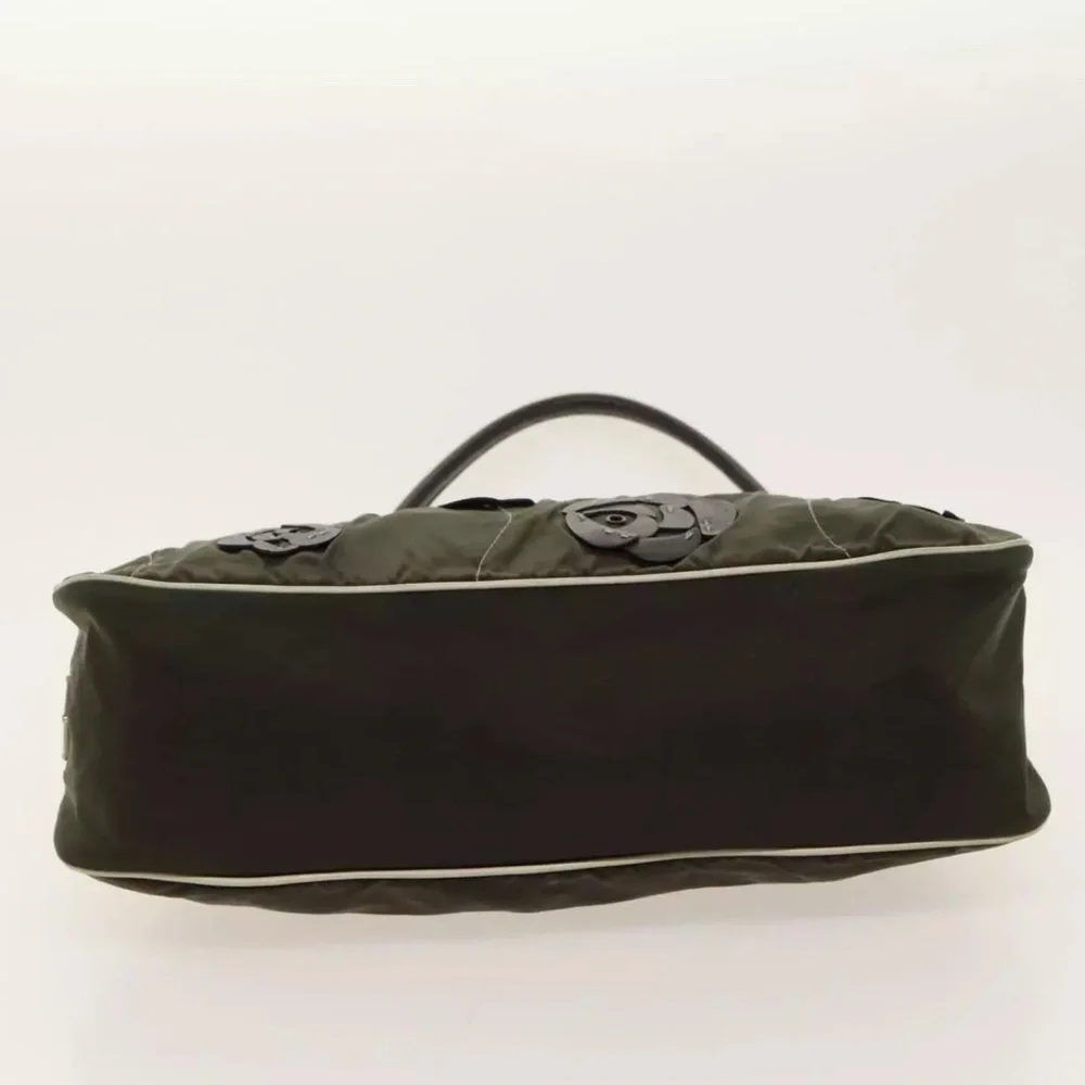 Prada Tessuto Fiori Flower Vintage Khaki Green Nylon/Leather Shoulder Bag - Picture 5 of 16
